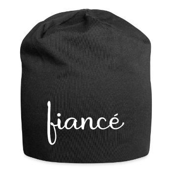 Fiancé Matching Engagement Gift Groom’s Mariage du marié - Bonnet en jersey - noir - Devant