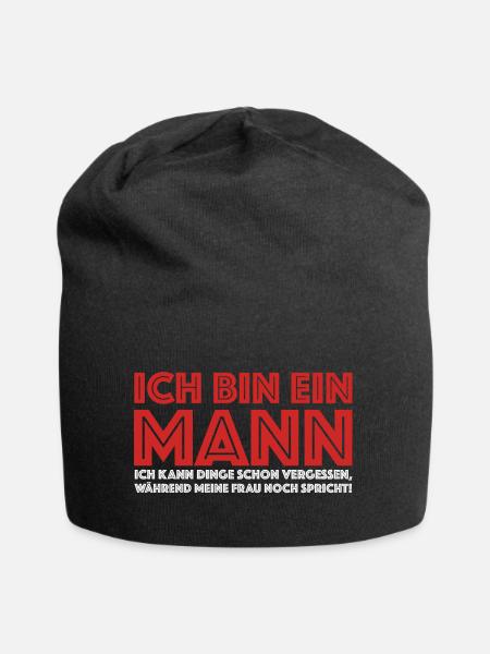 Ich bin ein Mann | lustige Sprüche, vergessen - Jersey-Beanie - Schwarz