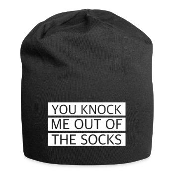 Du haust mich aus den Socken | lustige Sprüche - Jersey-Beanie - Schwarz - Vorne