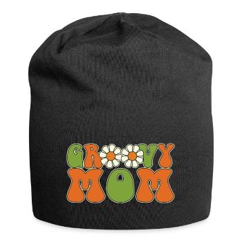 Retro Groovy Mom Matching Family Baby Shower - Bonnet en jersey - noir - Devant