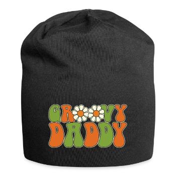 Retro Groovy Daddy Matching Family Baby Shower - Bonnet en jersey - noir - Devant