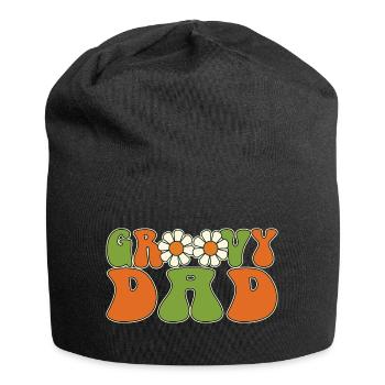 Retro Groovy Dad Matching Family Baby Shower - Bonnet en jersey - noir - Devant