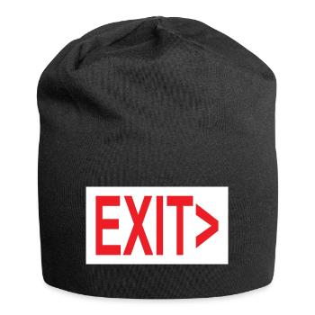 Exit / Ausgang / Notausgang - Jersey-Beanie - Schwarz - Vorne