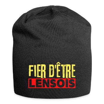 Lens Football supporter Lensois fier foot sang or - Bonnet en jersey - noir - Devant