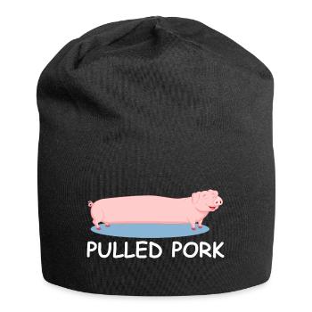 Pulled Pork | Schwein, Grill, Party, Fleisch - Jersey-Beanie - Schwarz - Vorne
