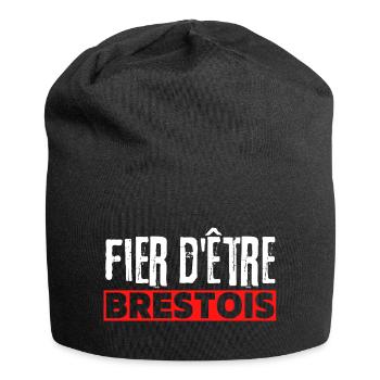 Brest Football supporter Brestois fier foot fan - Bonnet en jersey - noir - Devant