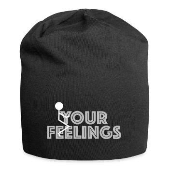 Deine Gefühle | lustige Sprüche, lustige Bilder - Jersey-Beanie - Schwarz - Vorne