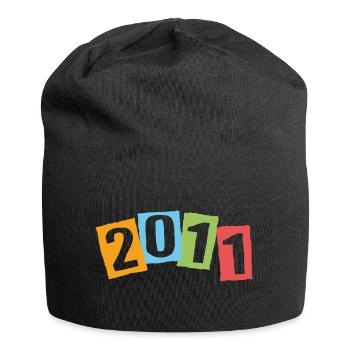 Born in 2011 – Birthday with big colorful numbers - Jersey Beanie - black - Front