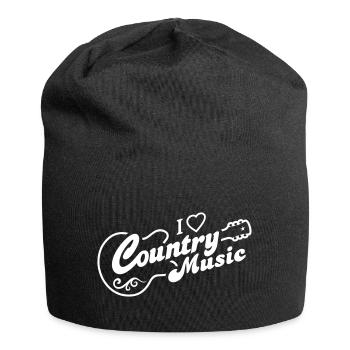 J'aime la musique country GUITARE - Bonnet en jersey - noir - Devant