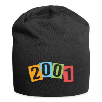 Born in 2001 – Birthday with big colorful numbers - Jersey Beanie - black - Front