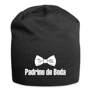 Padrino de Boda, Best Man Bowtie Wedding Groomsmen - Jersey Beanie - black - Front