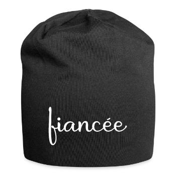Verlobte Matching Verlobung Hochzeit Flitterwochen - Jersey-Beanie - Schwarz - Vorne