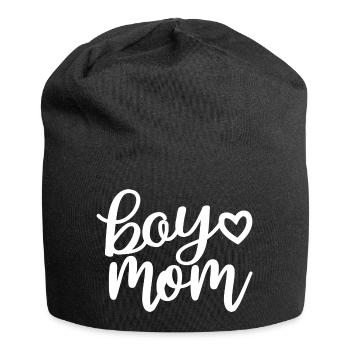 Junge Mama Süße Herz Schwangerschaft Baby Junge Muttertag - Jersey-Beanie - Schwarz - Vorne