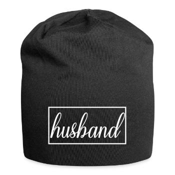 Husband Matching Engagement Wedding Honeymoon - Jersey Beanie - black - Front