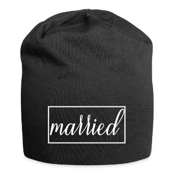 Verheiratetes passendes Paar Männer & Frauen Hochzeitstag - Jersey-Beanie - Schwarz - Vorne