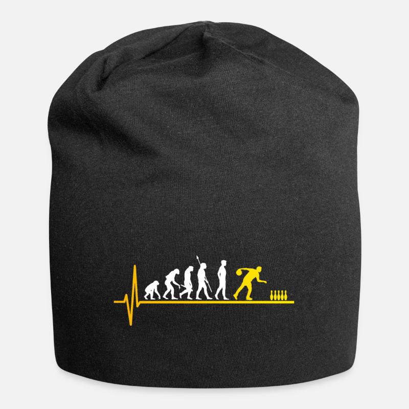 Bowling Kegeln Evolution Herzschlag - Jersey-Beanie - Schwarz