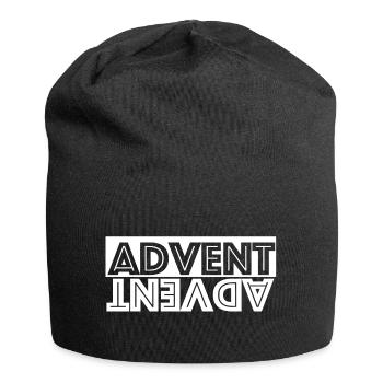 Advent | Weihnachten, Weihnachtsgeschenk, feiern - Jersey-Beanie - Schwarz - Vorne