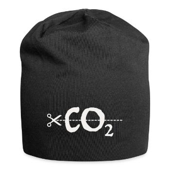 CO2 | Climate Change, Scissors, Nature Conservation - Jersey Beanie - black - Front