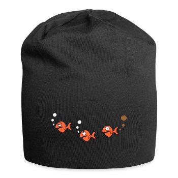 Drôle de poisson | Mer, Bulle, Pet - Bonnet en jersey - noir - Devant