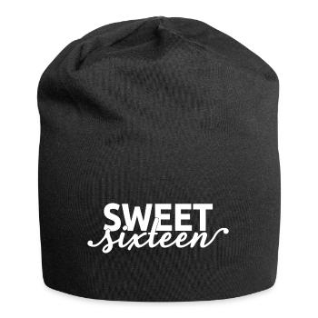 Sweet Sixteen Mignon cadeau de 16 ans - Bonnet en jersey - noir - Devant