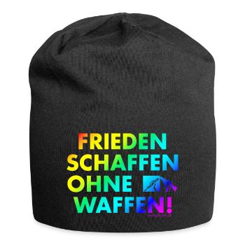 Frieden schaffen ohne Waffen! - Jersey-Beanie - Schwarz - Vorne