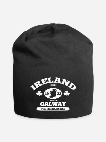 Galway, Irland. Klassisches irisches Design - Jersey-Beanie - Schwarz