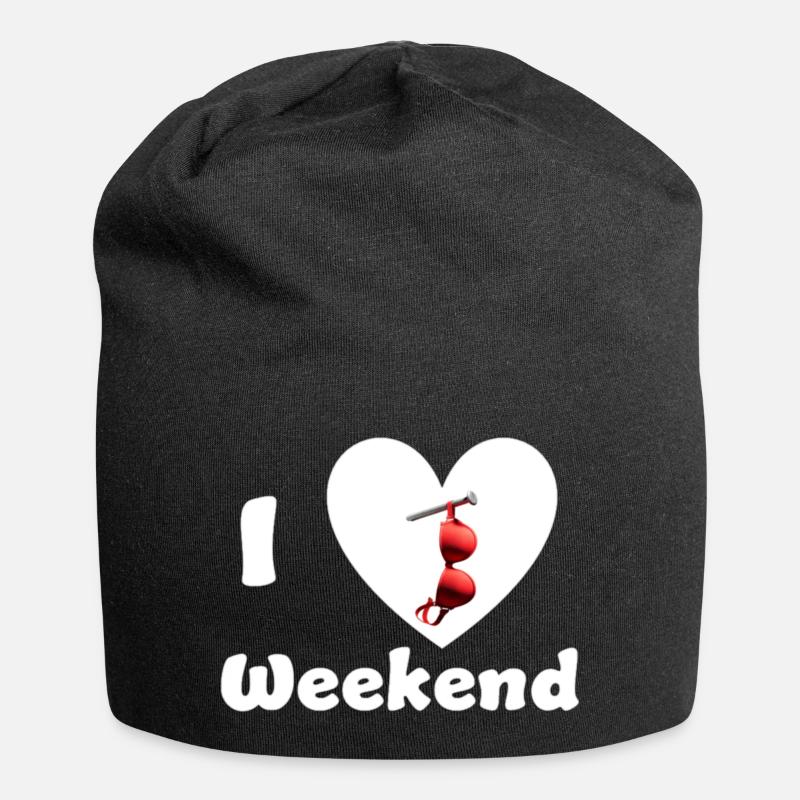 J’aime le week-end - Bonnet en jersey - noir