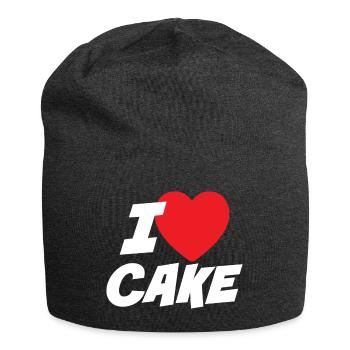 I Love Cake - Jersey Beanie - charcoal grey - Front