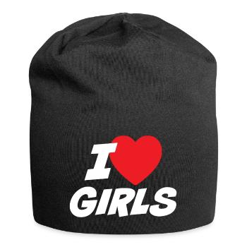 J’aime les filles - Bonnet en jersey - noir - Devant
