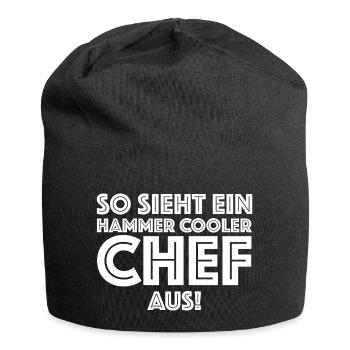 So sieht ein Hammer Cooler Chef aus | Business - Jersey-Beanie - Schwarz - Vorne