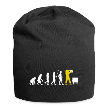 Imkerei Evolution Imker Bienen Geschenk - Jersey-Beanie - Schwarz - Vorne