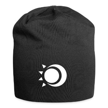 Sonne und Mond weiß - Jersey-Beanie - Schwarz - Vorne