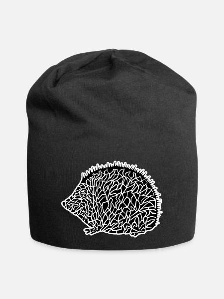 Igel Mosaik Hedgehog Tattoo Tierliebe Art Kunst - Jersey-Beanie - Schwarz