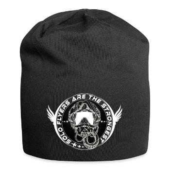 Fighterjet Pilot Helmet Sticker - Jersey Beanie - black - Front