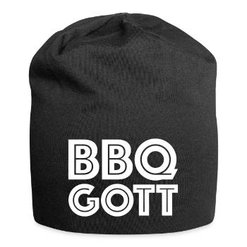BBQ Gott | Grill, Bier, Party, Sommer, Fleisch - Jersey-Beanie - Schwarz - Vorne