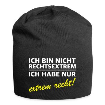 Ich bin nicht rechtsextrem - Jersey-Beanie - Schwarz - Vorne