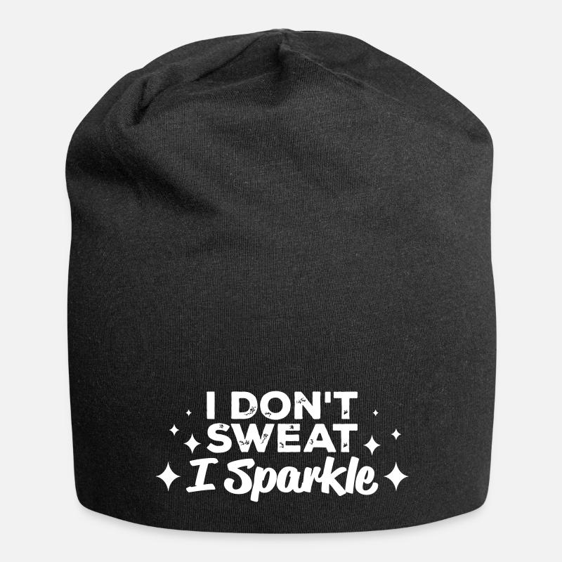 I don't sweat I Sparkle - Jersey Beanie - black