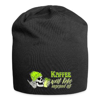 Kaffee weil Koks ungesund ist - Jersey-Beanie - Schwarz - Vorne