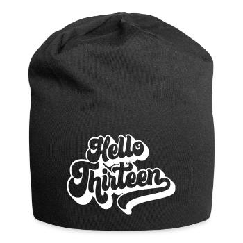Hello Thirteen - Cute 13th Birthday 13 Years Old - Jersey Beanie - black - Front
