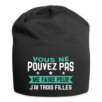Drôle Papa J'Ai Trois Filles Meilleur Papa Cadeau - Bonnet en jersey - noir - Devant
