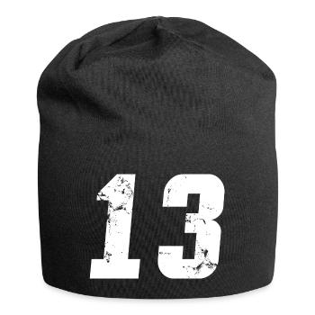 Cool Number 13 - 13 Years Old 13th Birthday Gift - Jersey Beanie - black - Front