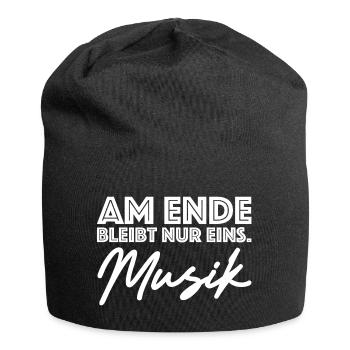 Am Ende bleibt nur eins Musik | Konzert, Gitarre - Jersey-Beanie - Schwarz - Vorne