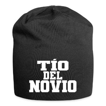 Tio del Novio Groom's Uncle Men Wedding Gift - Jersey Beanie - black - Front