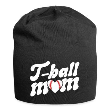 Retro Maman Joueuse De T-Ball Fan De Baseball - Bonnet en jersey - noir - Devant