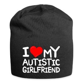 J'adore Copine Autiste J'aime Petite Amie Autiste - Bonnet en jersey - noir - Devant