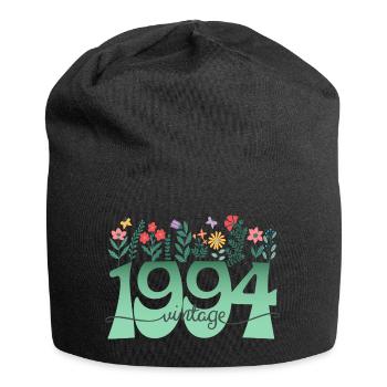 Motiv Blumen 1994 Geburtstagsfeier Frau 30 Jahre - Jersey-Beanie - Schwarz - Vorne
