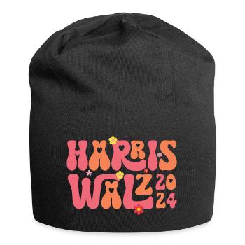 Kamala Harris Walzer Walzer 2024 Retro - Jersey-Beanie - Schwarz - Vorne