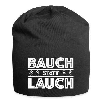 Bauch statt Lauch | Grillen, Party, Fleisch, Wurst - Jersey-Beanie - Schwarz - Vorne