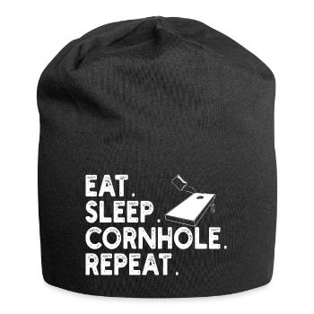 Humor Man Cornhole Player - Jersey Beanie - black - Front