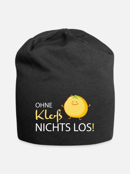 Klöße zum Festtag - Jersey-Beanie - Schwarz